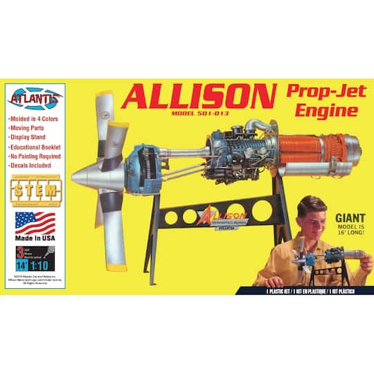 Atlantis&#xAE; Allision Prop Jet 501-D13 Engine Plastic Model Kit